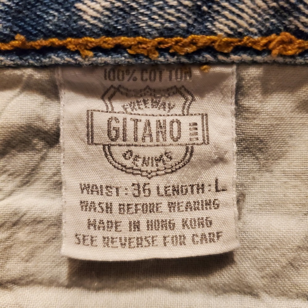 Vintage 90s Acid Wash Shorts Men 35‎ Freeway Gitano Denim Blue Jean Casual - Picture 8 of 9